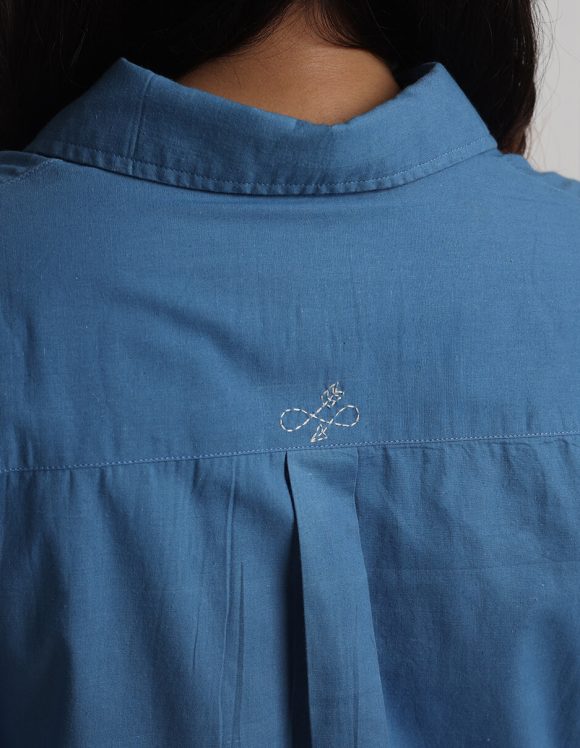 Reepeat - Cotton indigo full sleeve boyfriend shirt