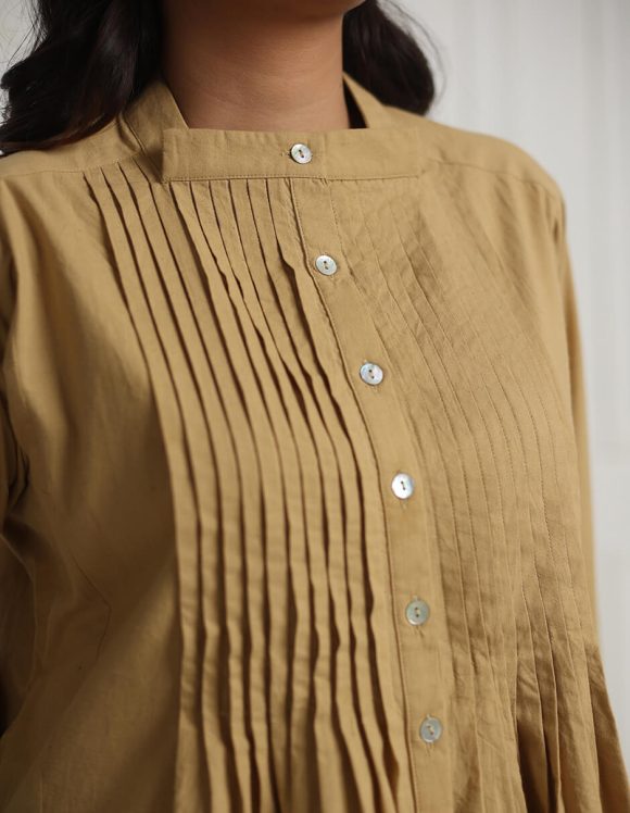Reepeat - Myrobalan pleated full sleeved shirt