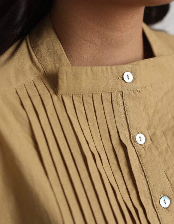 Reepeat - Myrobalan pleated full sleeved shirt